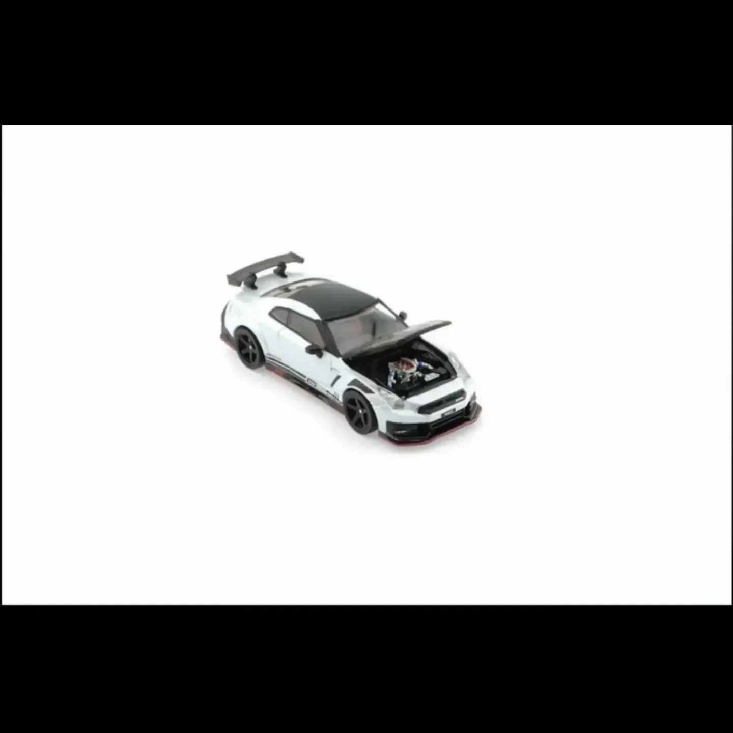 Premium scale diecast model car – *TMCS 2026* Top Secret 35GT-R White Pearl Matte with Carbon Bonnet, 1:64 Scale Collectible