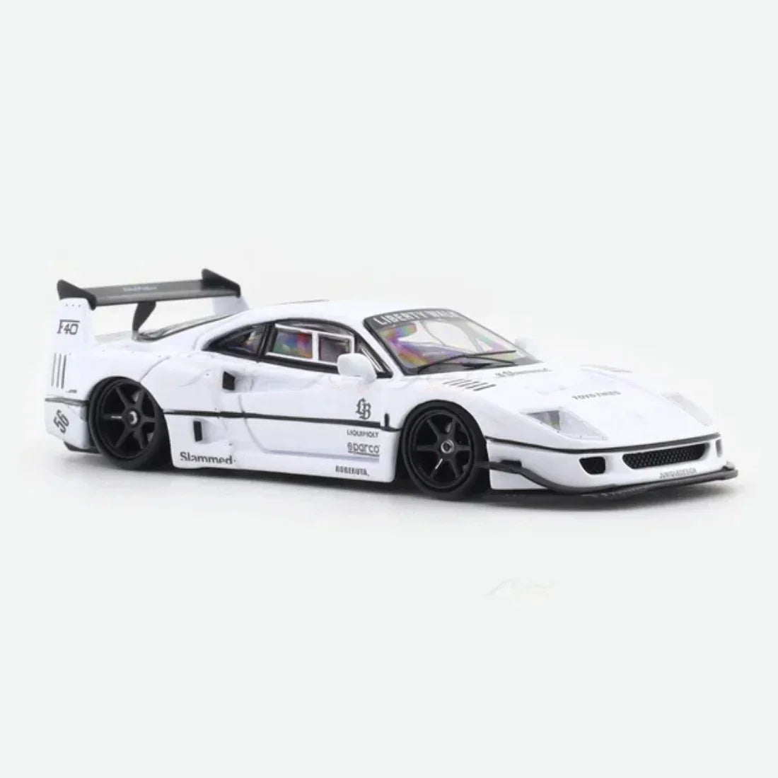 Premium scale diecast model car – LBWK Street Warrior F40 (Limited Edition 073 of 499), 1:64 Scale (White) Collectible