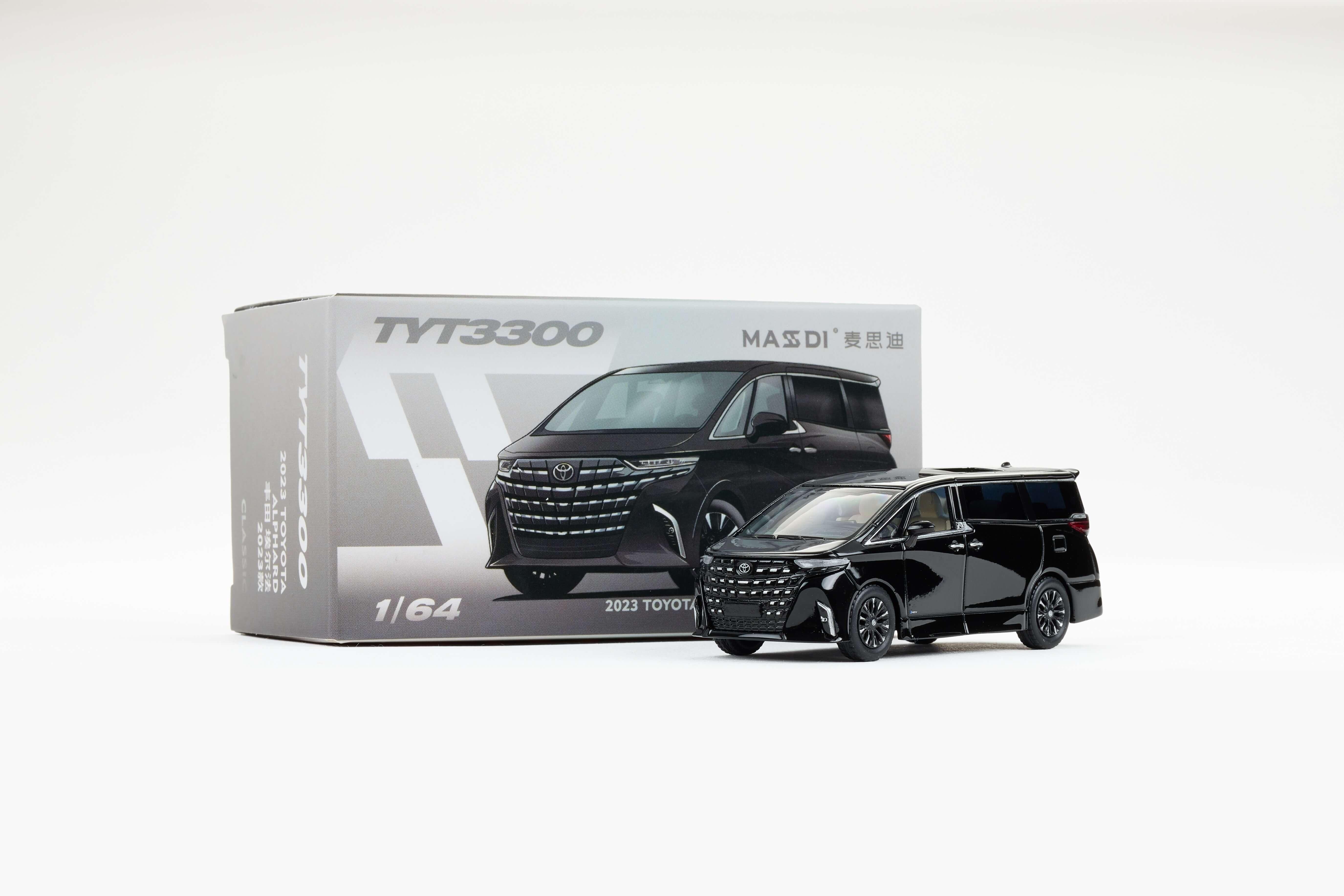 Premium scale diecast model car – Toyota Alphard 2023, 1:64 Scale (Black) Collectible