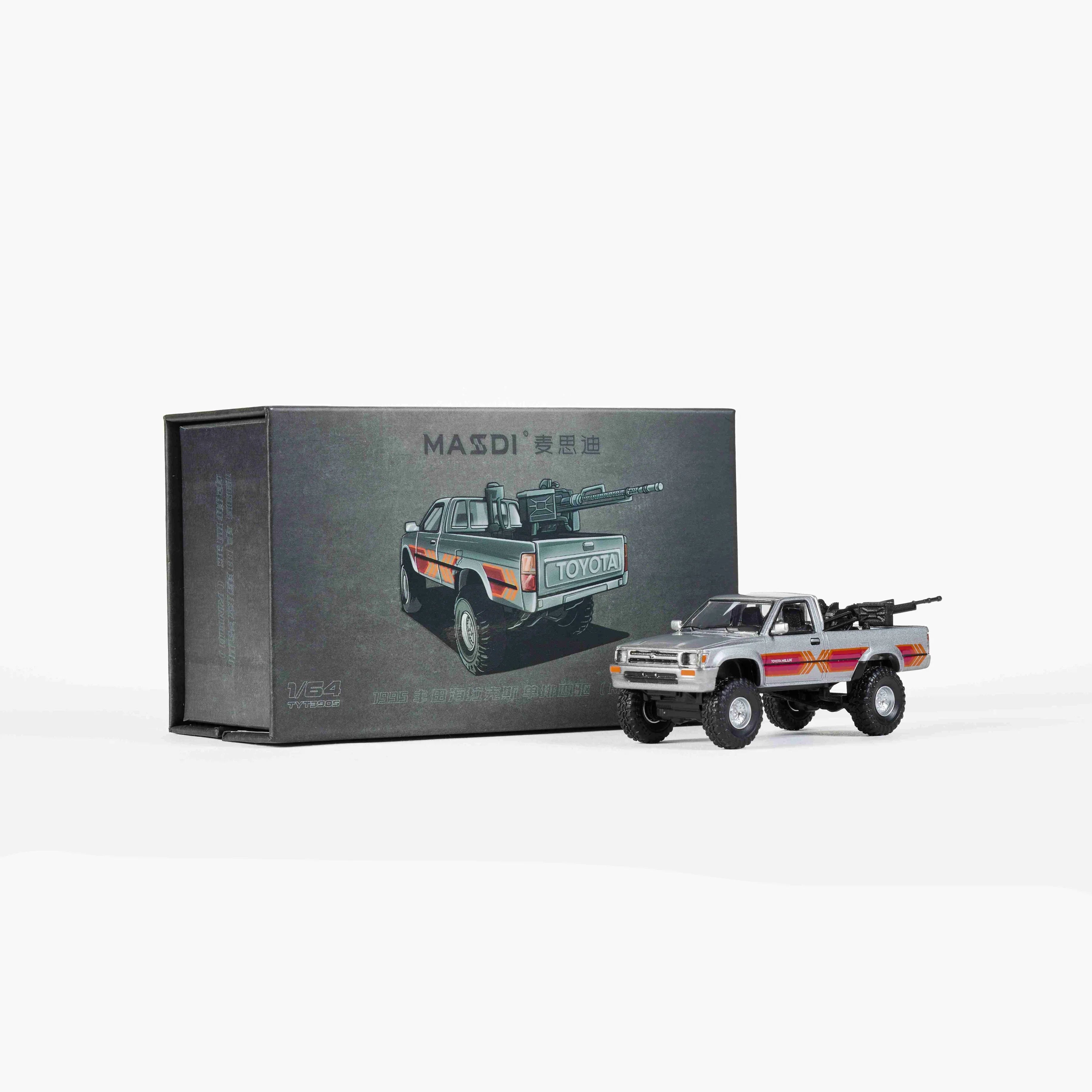 Premium scale diecast model car – Toyota Hilux LN107 1994, 1:64 Scale (Grey) Collectible