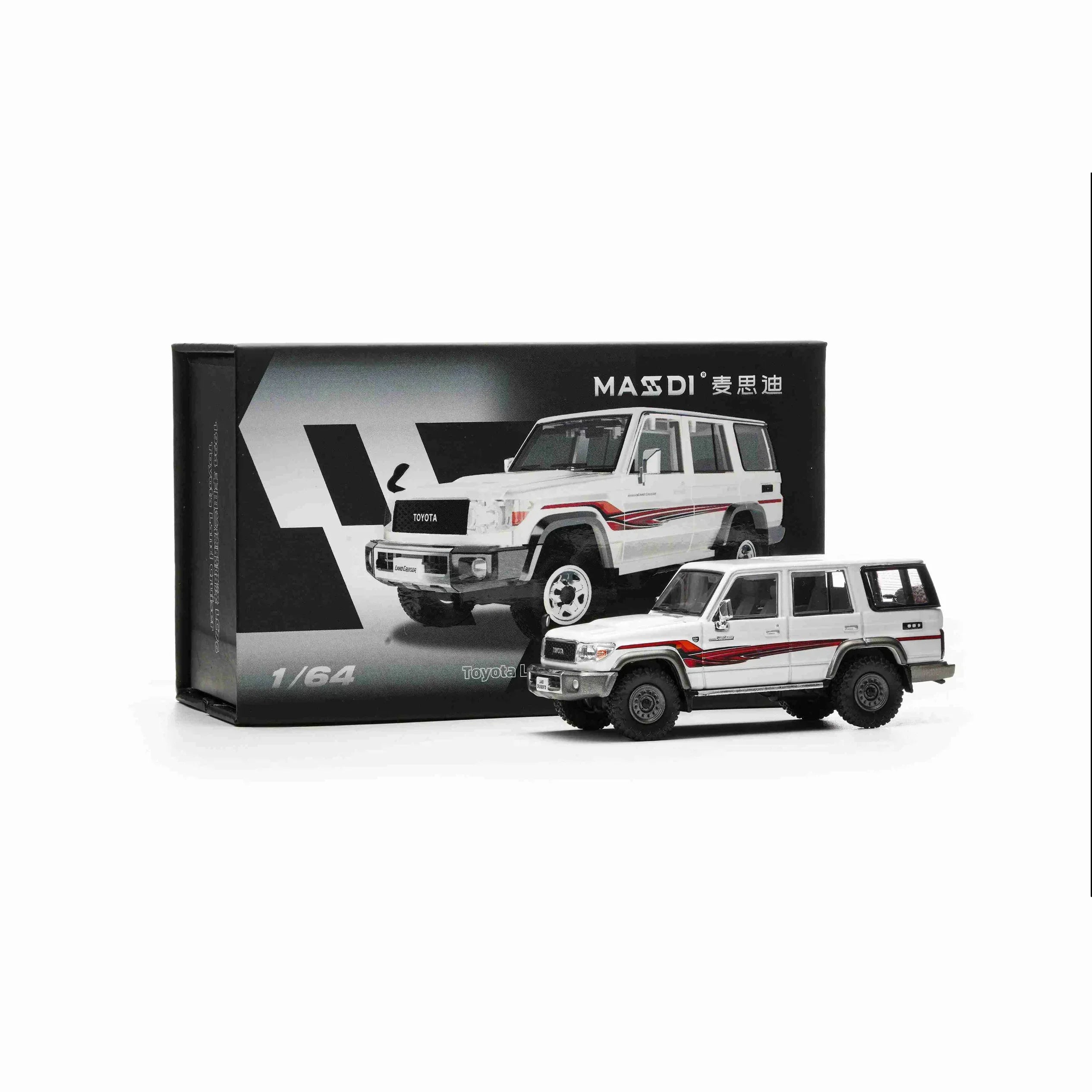 Premium scale diecast model car – Toyota Land Cruiser LC76 1994, 1:64 Scale (White) Collectible