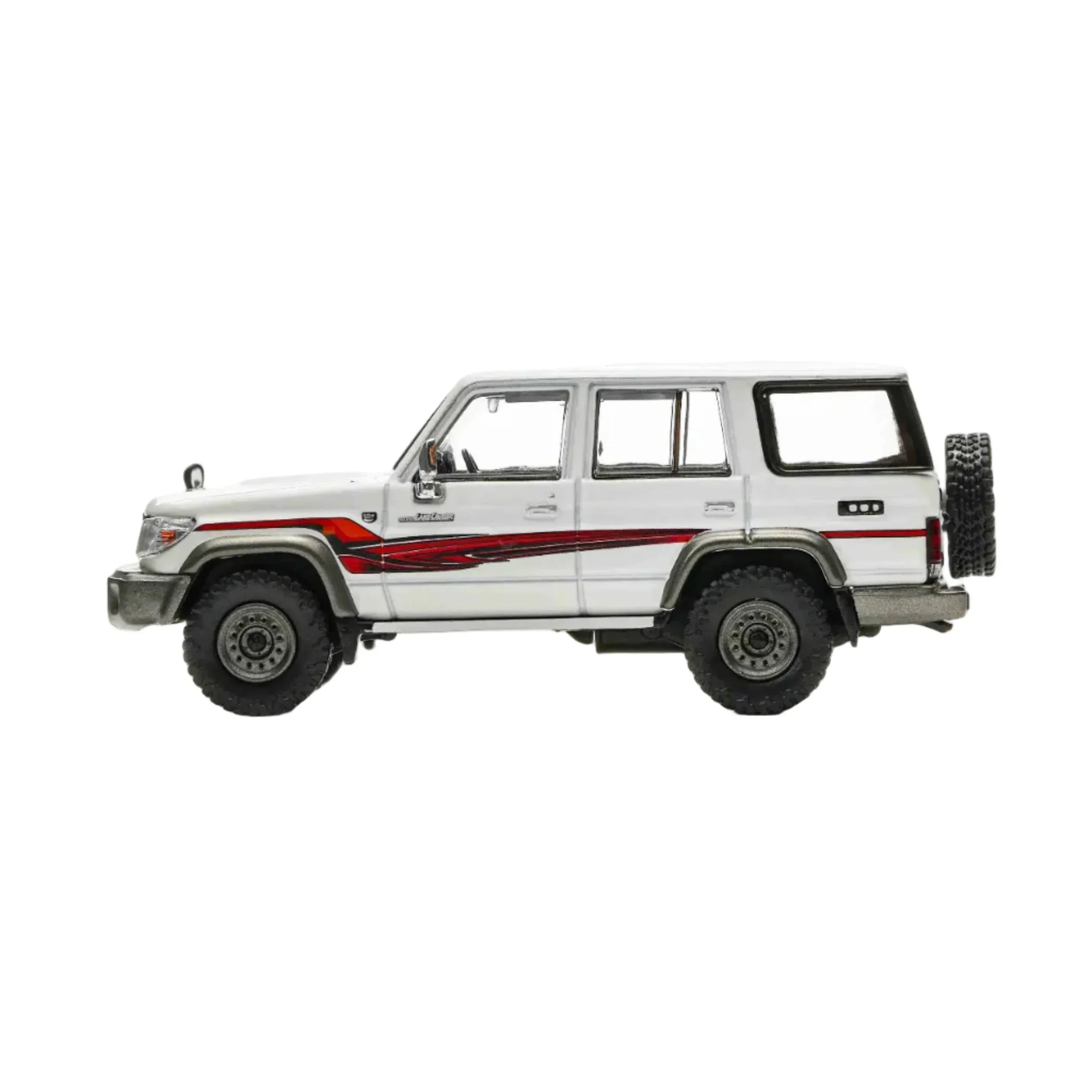 Premium scale diecast model car – Toyota Land Cruiser LC76 1994, 1:64 Scale (White) Collectible