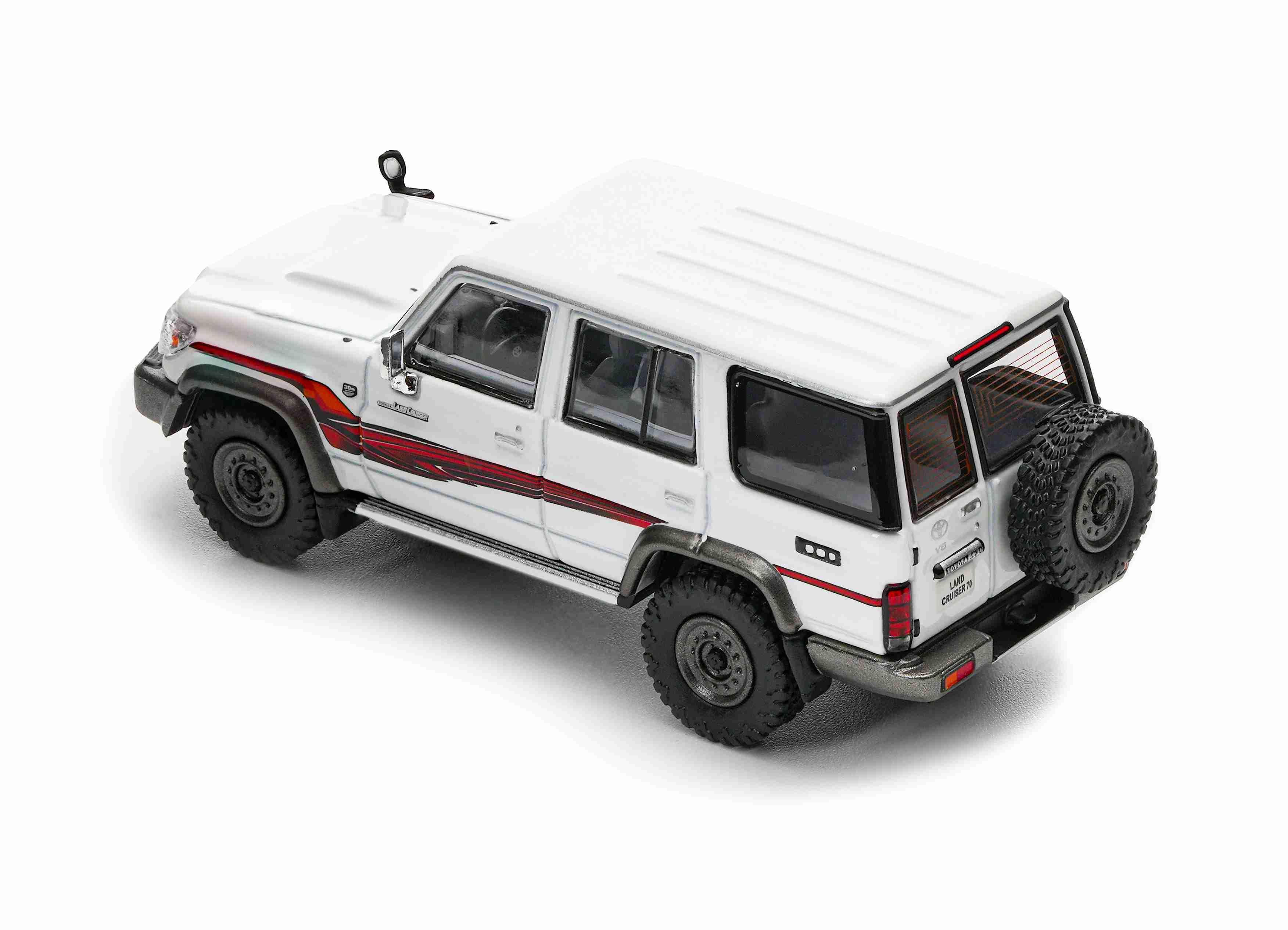 Premium scale diecast model car – Toyota Land Cruiser LC76 1994, 1:64 Scale (White) Collectible