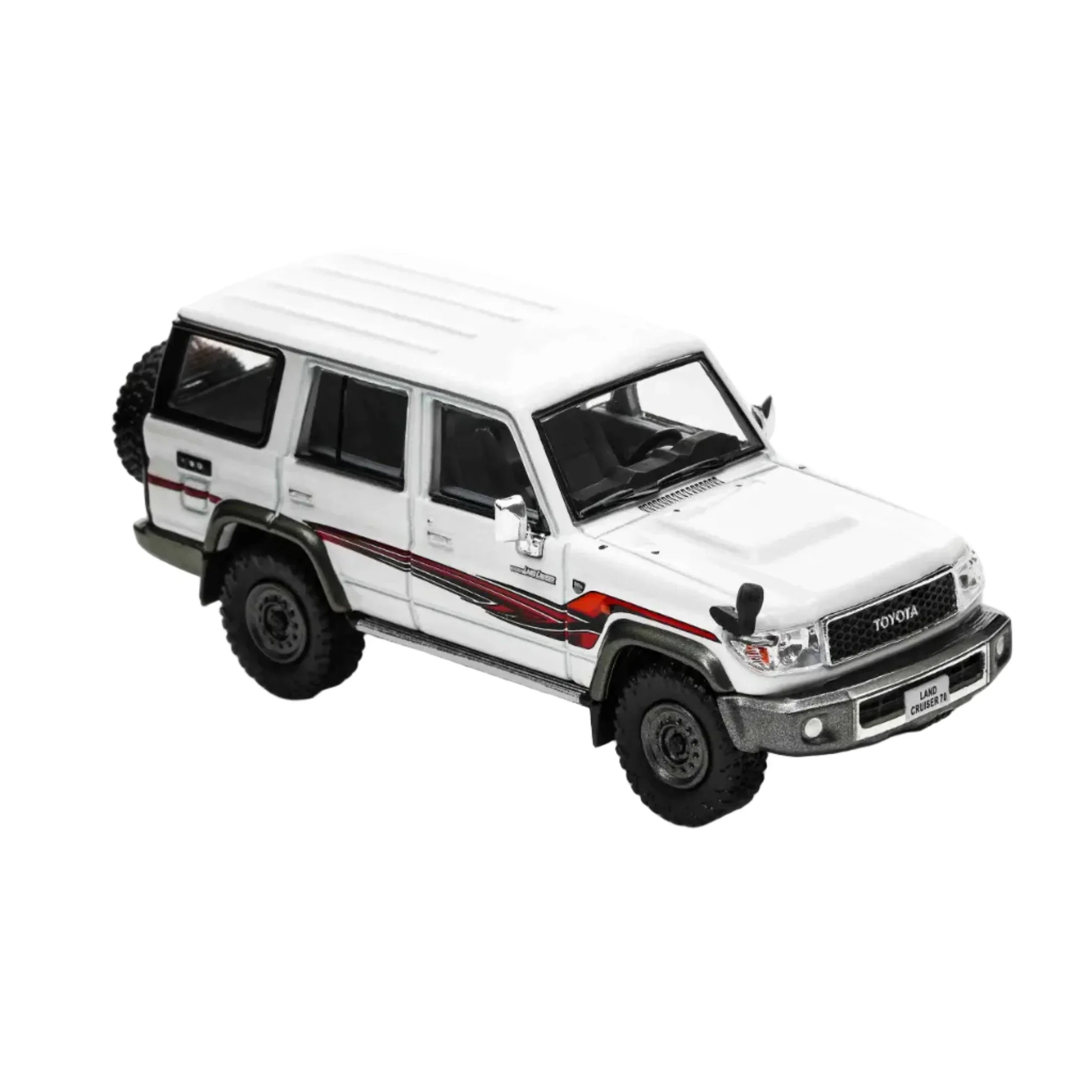 Premium scale diecast model car – Toyota Land Cruiser LC76 1994, 1:64 Scale (White) Collectible