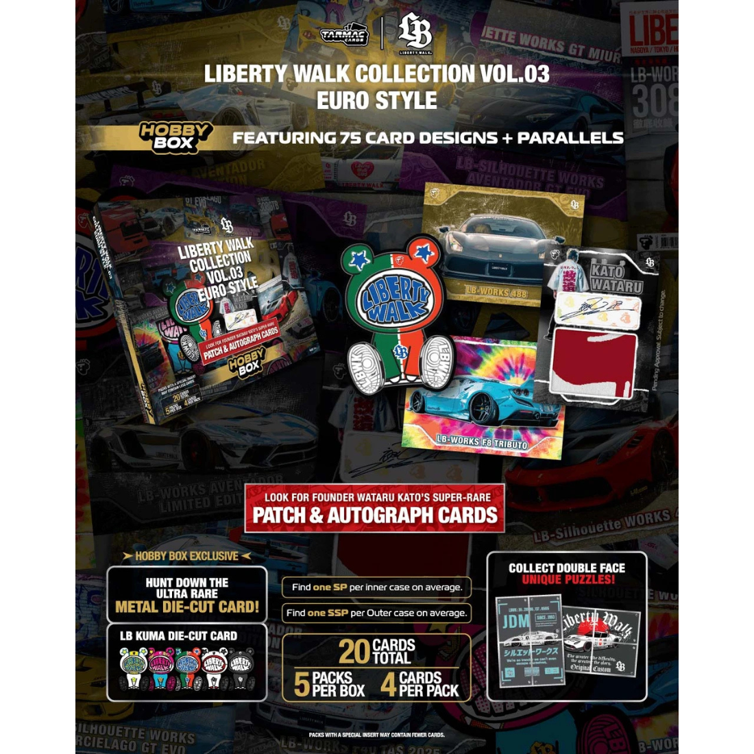 *PRE-ORDER* Tarmac Works COLLECTIBLE TRADING CARDS Liberty Walk Collection Vol.03 Euro Style-Hobby Box, 1:64 Scale