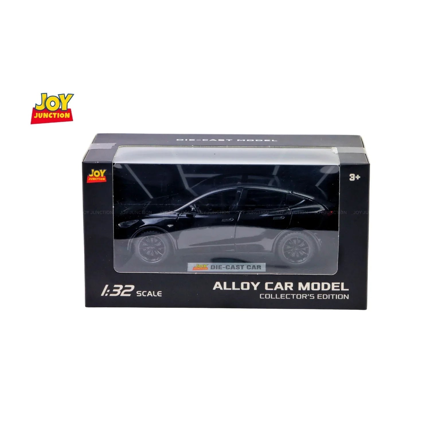 Premium scale diecast model car – Tesla Model Y Pullback Toy Car - Light, Sound with Openable Doors, 1:32 Scale (Black) Collectible