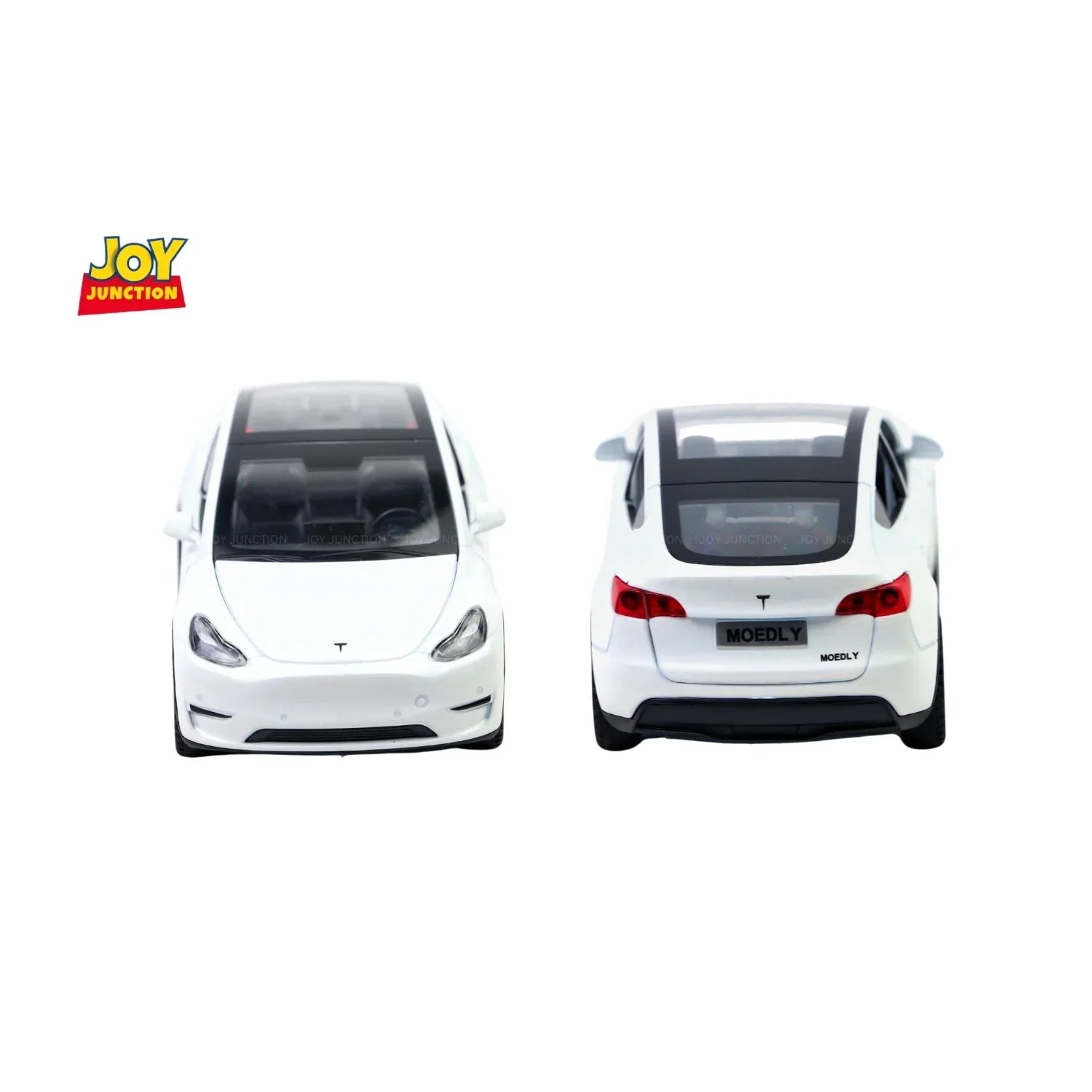 Premium scale diecast model car – Tesla Model Y Pullback Toy Car - Light, Sound with Openable Doors, 1:32 Scale (White) Collectible