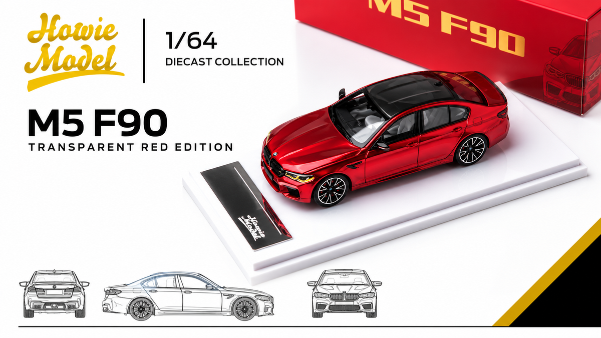 *APAXPO 2026* BMW M5 F90 Transparent Red (Limited to 699units), 1:64 Scale