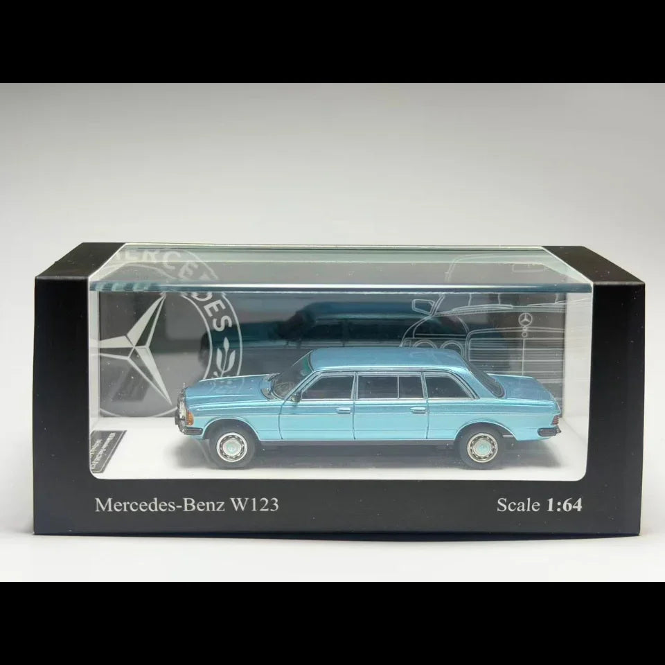 Premium scale diecast model car – Mercedes Benz W123, 1:64 Scale (Blue) Collectible