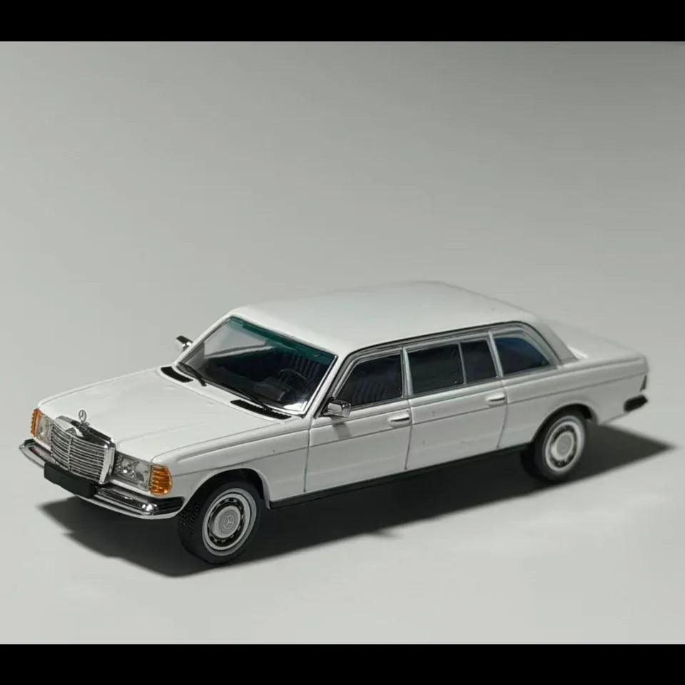 Premium scale diecast model car – Mercedes Benz W123, 1:64 Scale (White) Collectible