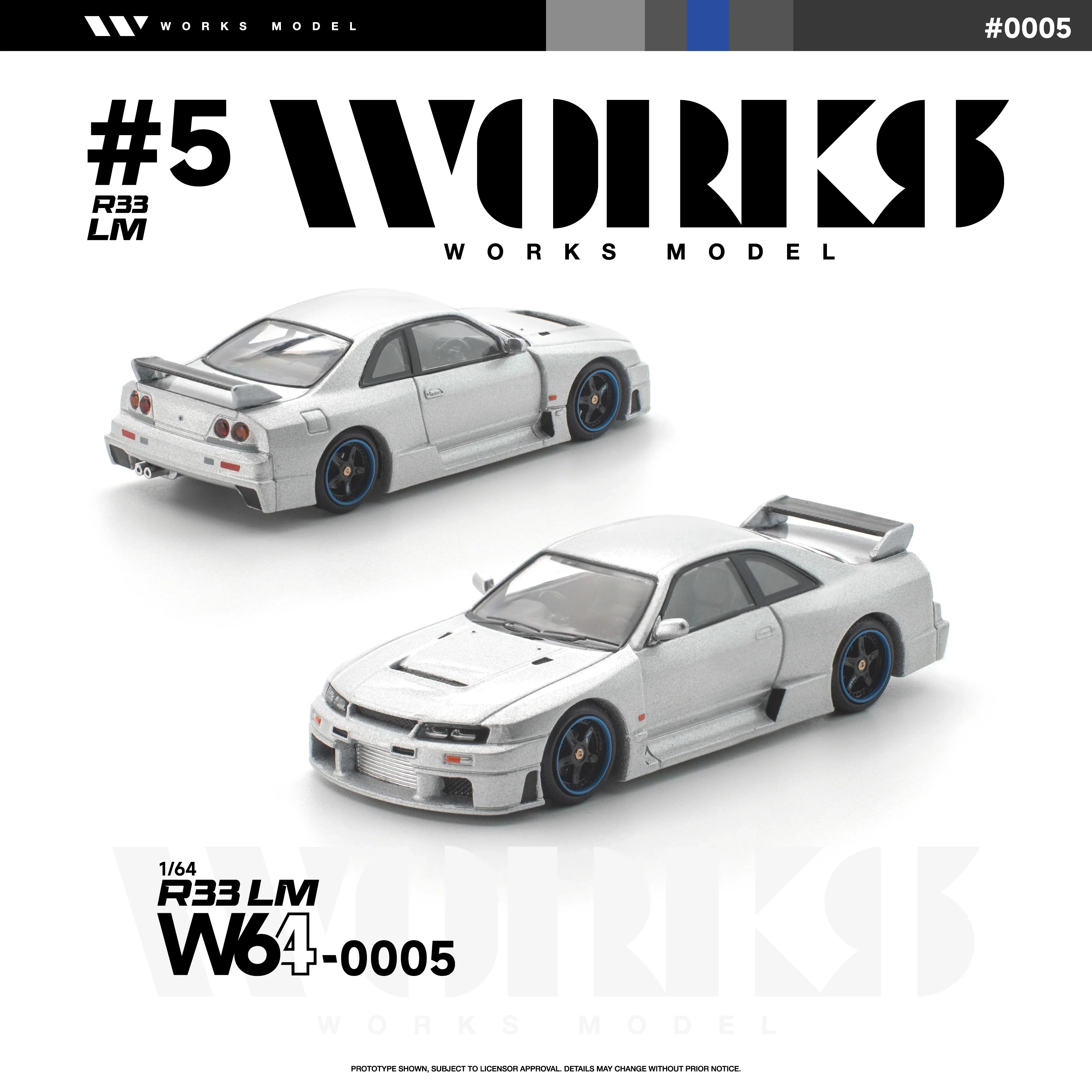 Premium scale diecast model car – *PRE-ORDER* R33 LM, 1:64 Scale (Silver) Collectible