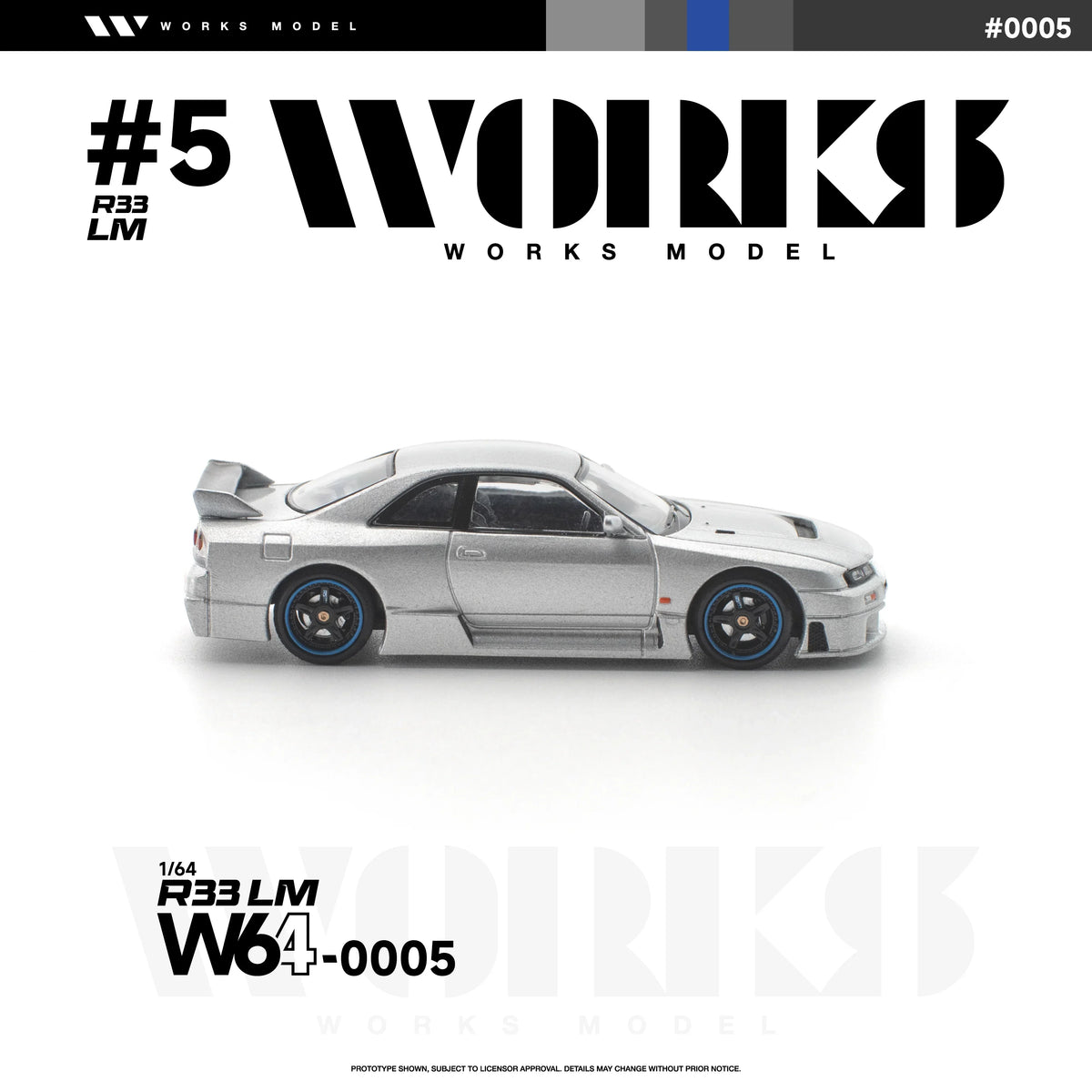 Premium scale diecast model car – *PRE-ORDER* R33 LM, 1:64 Scale (Silver) Collectible