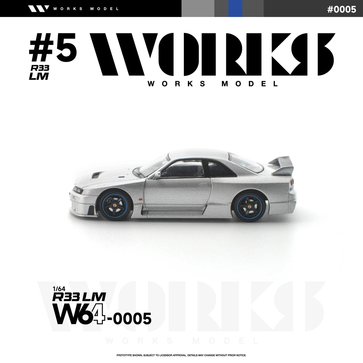 Premium scale diecast model car – *PRE-ORDER* R33 LM, 1:64 Scale (Silver) Collectible