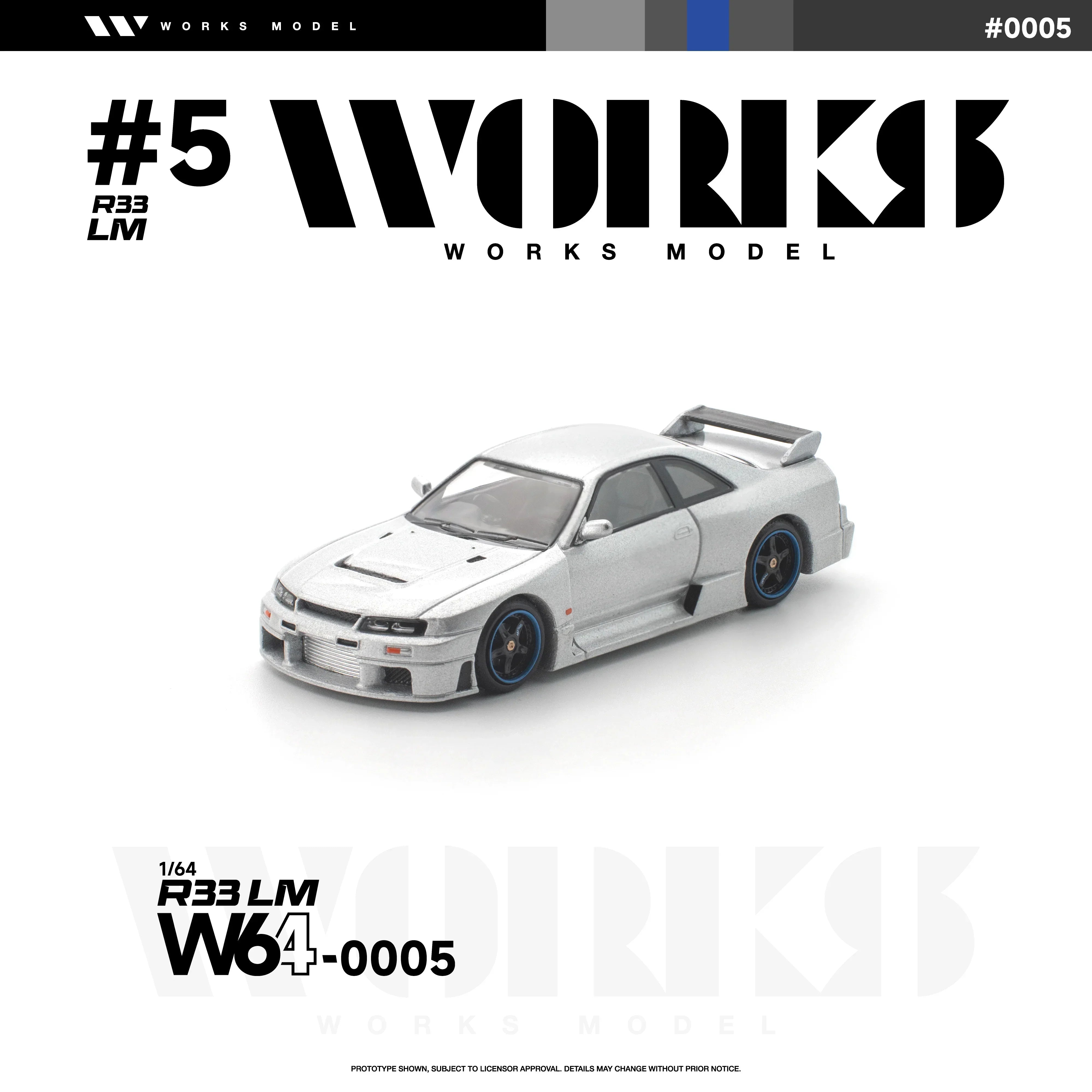 Premium scale diecast model car – *PRE-ORDER* R33 LM, 1:64 Scale (Silver) Collectible
