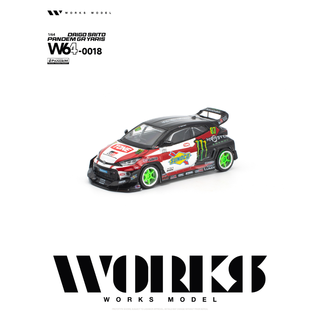 *PRE-ORDER* Toyota Pandem GR YARIS DAIGO SAITO, 1:64 Scale