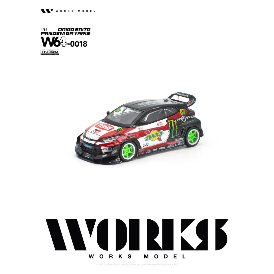 *PRE-ORDER* Toyota Pandem GR YARIS DAIGO SAITO, 1:64 Scale