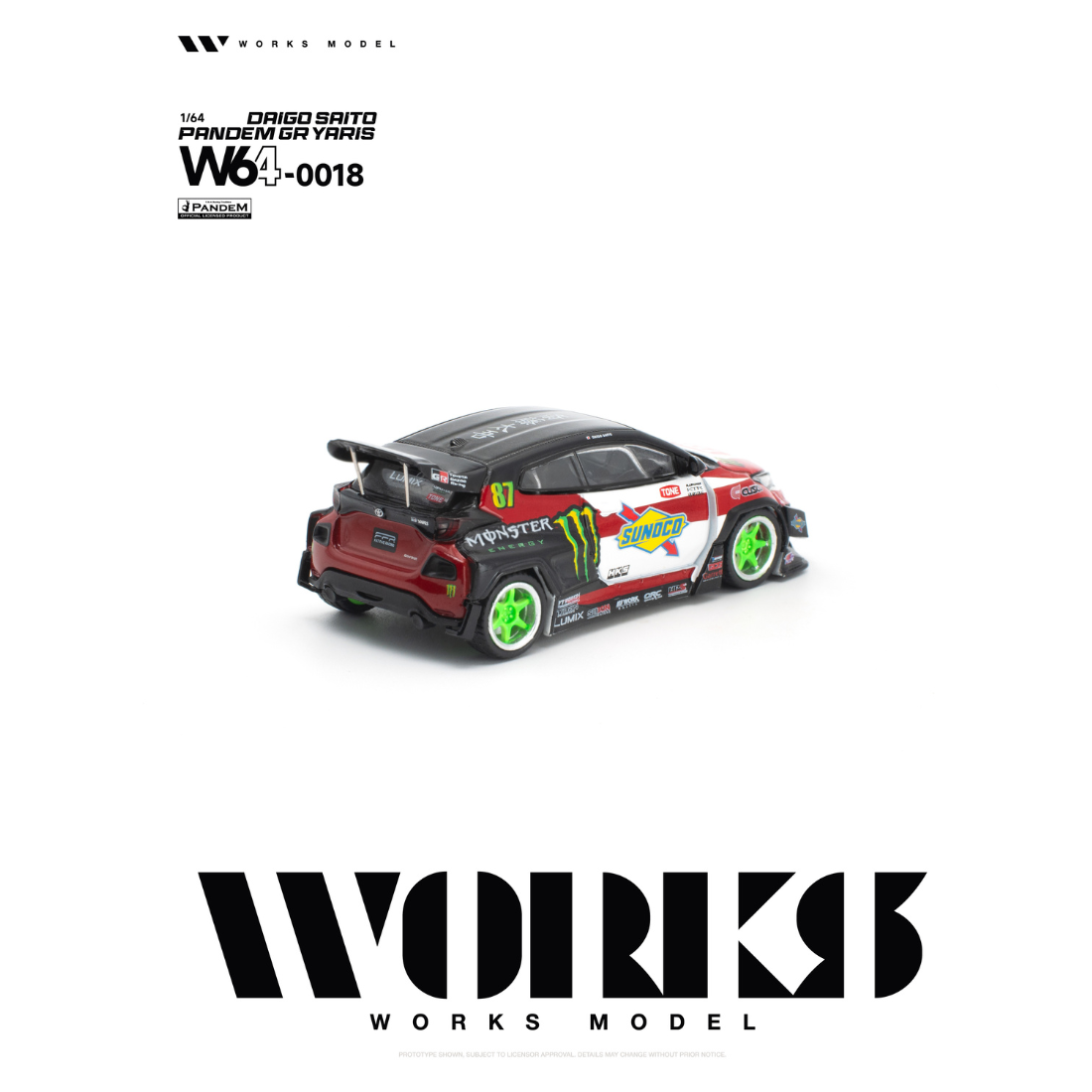 *PRE-ORDER* Toyota Pandem GR YARIS DAIGO SAITO, 1:64 Scale