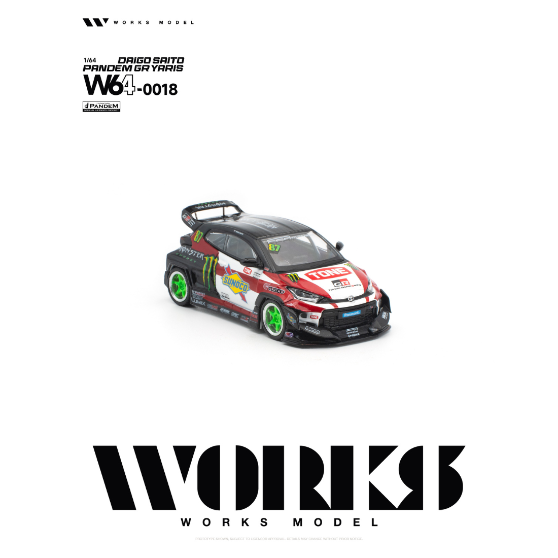 *PRE-ORDER* Toyota Pandem GR YARIS DAIGO SAITO, 1:64 Scale
