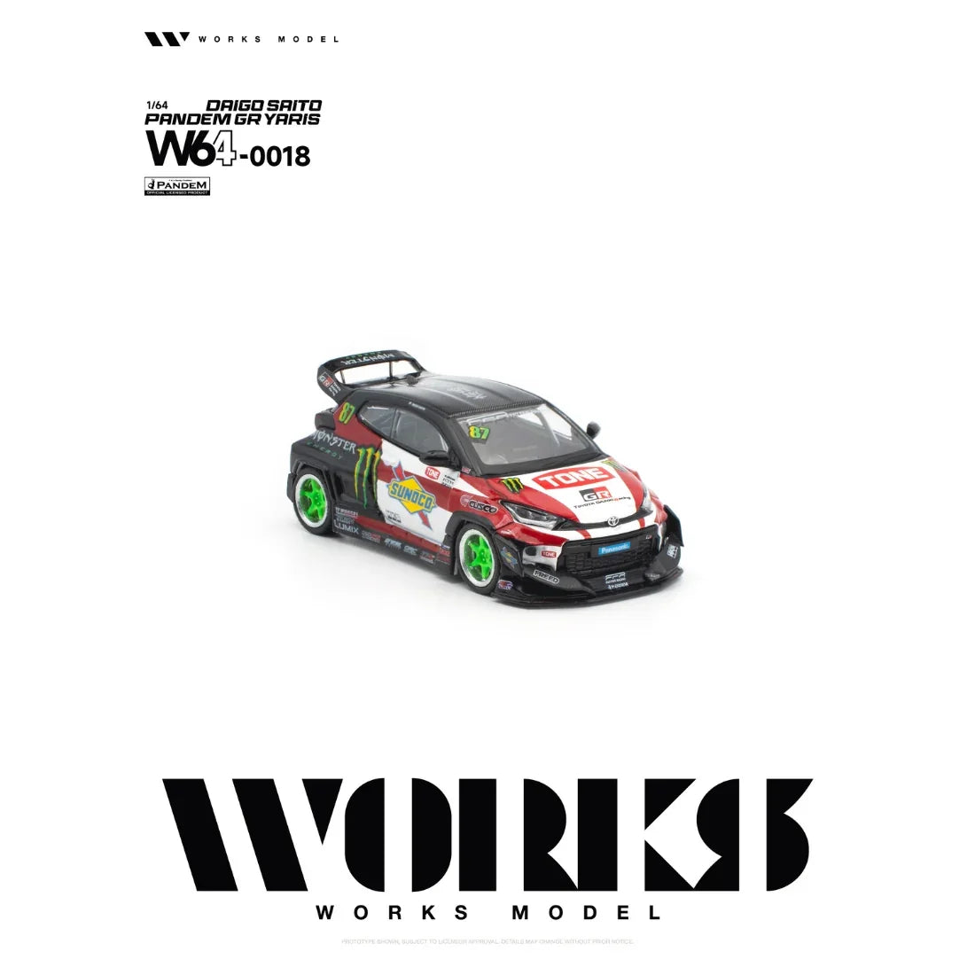 *PRE-ORDER* Toyota Pandem GR YARIS DAIGO SAITO, 1:64 Scale