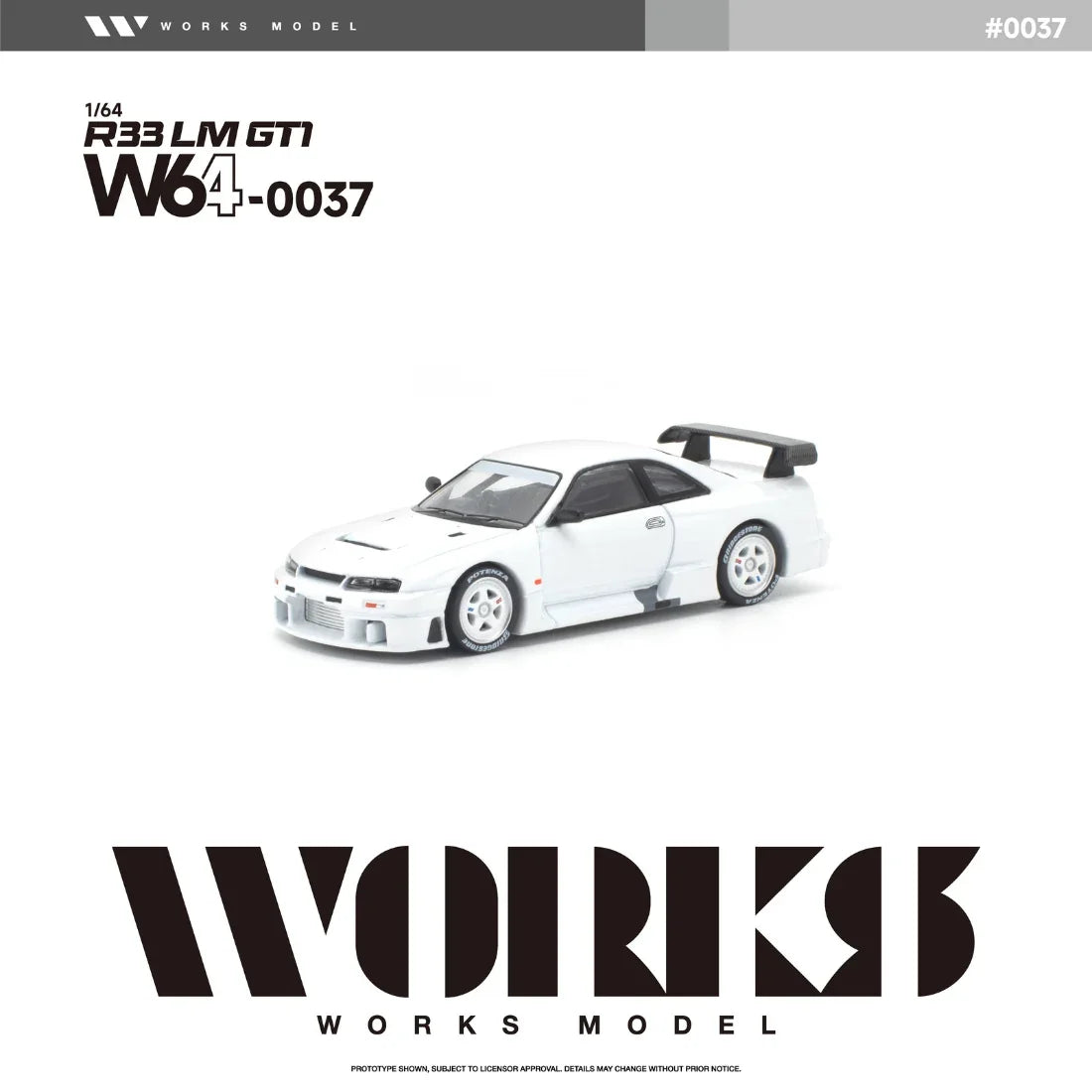 Premium scale diecast model car – *PRE-ORDER* Nissan R33 LM 1995 GT1, 1:64 Scale (White) Collectible