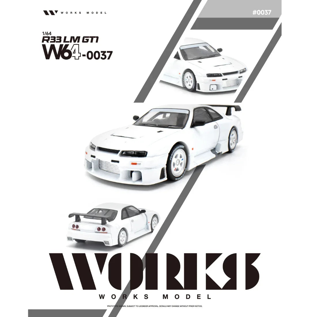 Premium scale diecast model car – *PRE-ORDER* Nissan R33 LM 1995 GT1, 1:64 Scale (White) Collectible