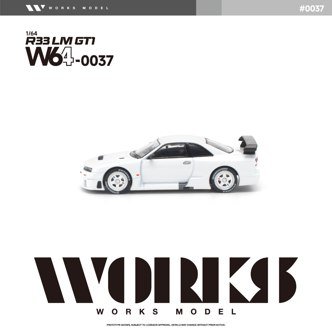 *PRE-ORDER* Nissan R33 LM 1995 GT1, 1:64 Scale (White)