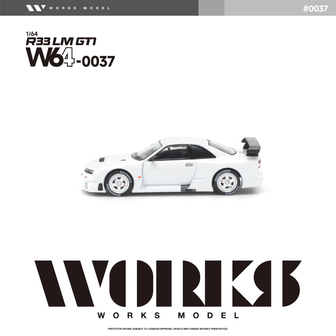 Premium scale diecast model car – *PRE-ORDER* Nissan R33 LM 1995 GT1, 1:64 Scale (White) Collectible