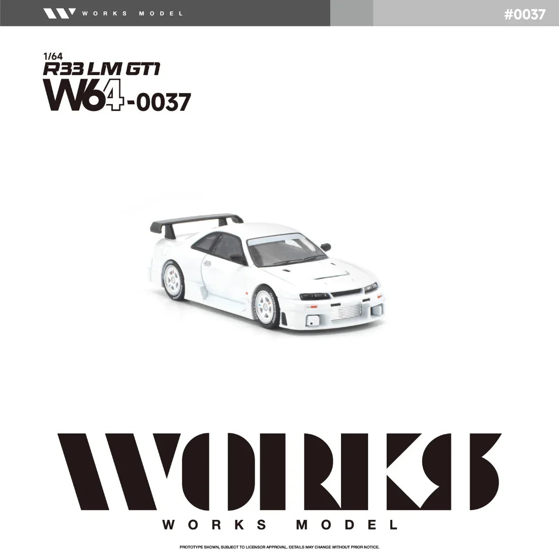 Premium scale diecast model car – *PRE-ORDER* Nissan R33 LM 1995 GT1, 1:64 Scale (White) Collectible