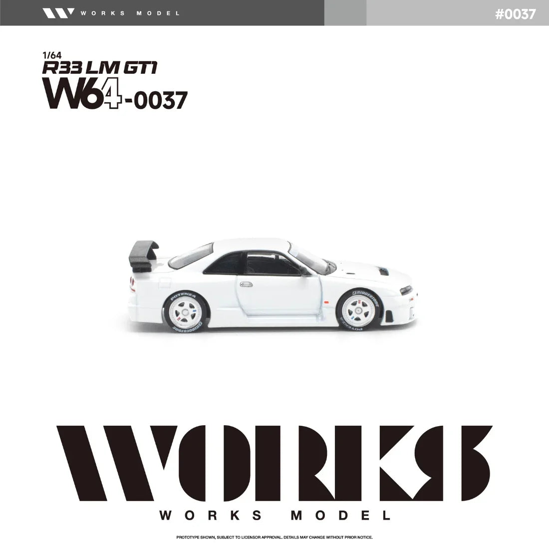 Premium scale diecast model car – *PRE-ORDER* Nissan R33 LM 1995 GT1, 1:64 Scale (White) Collectible