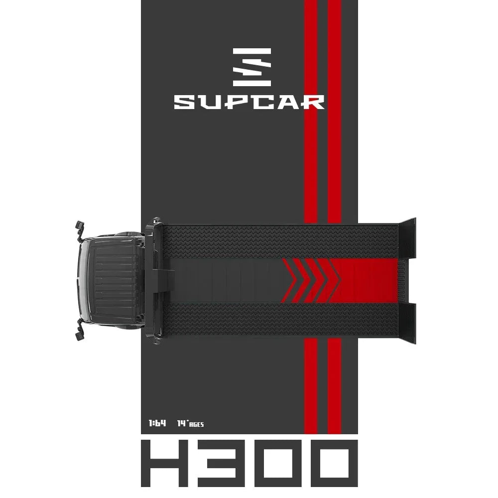 Premium scale diecast model car – *PRE-ORDER* Advan H300 Flatbed Transport Trailer, 1:64 Scale (Red) Collectible