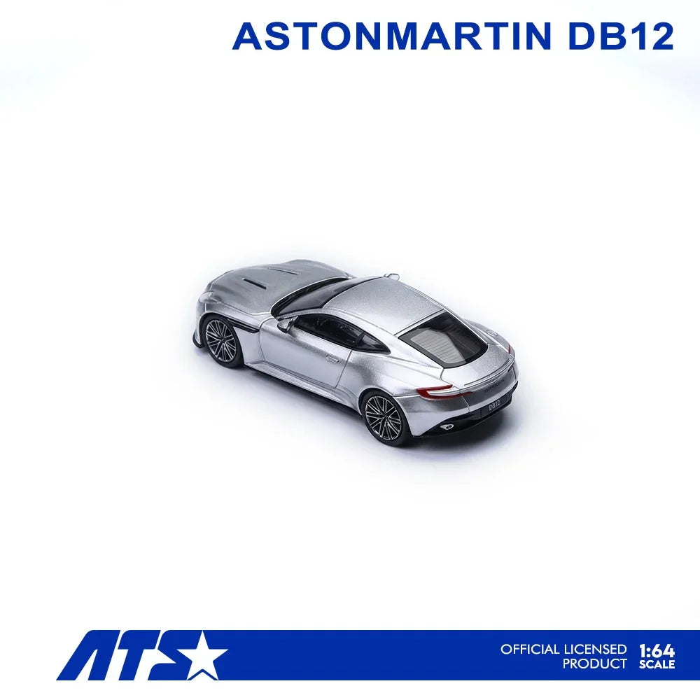 Premium scale diecast model car – *PRE-ORDER* Aston Martin DB12, 1:64 Scale (Lightining Silver) Collectible