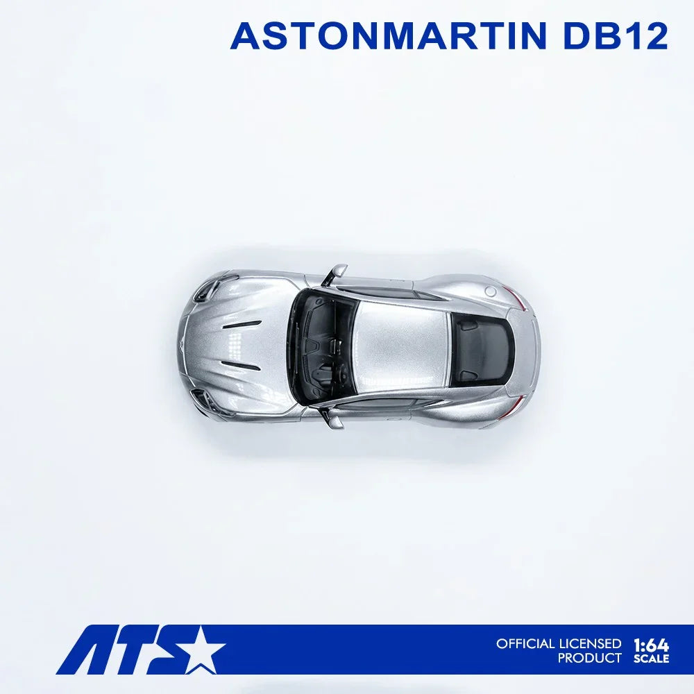 Premium scale diecast model car – *PRE-ORDER* Aston Martin DB12, 1:64 Scale (Lightining Silver) Collectible