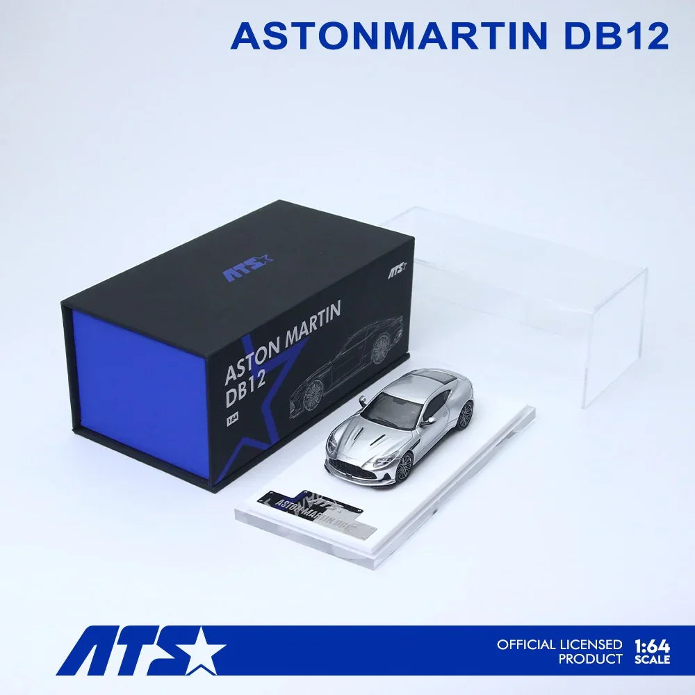 Premium scale diecast model car – *PRE-ORDER* Aston Martin DB12, 1:64 Scale (Lightining Silver) Collectible