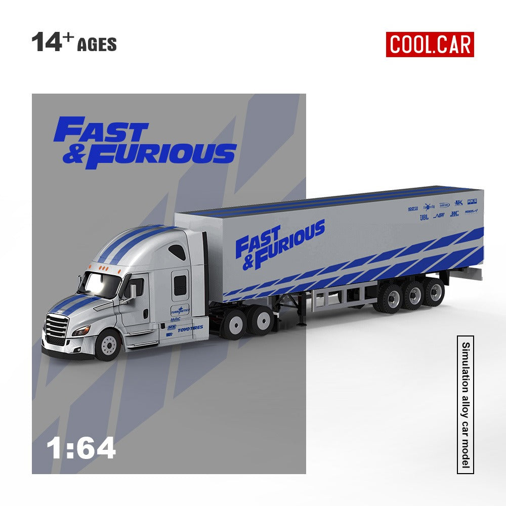 *PRE-ORDER* Cool Car Feron "Fast and Furious" Special Transportation Vehicle , 1:64 Scale (Silver & Blue)