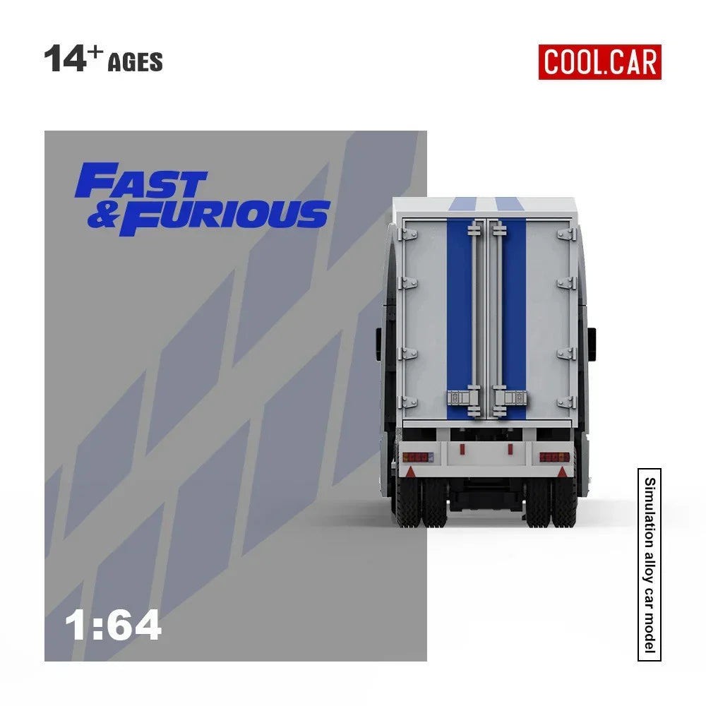 Premium scale diecast model car – *PRE-ORDER* Cool Car Feron "Fast and Furious" Special Transportation Vehicle , 1:64 Scale (Silver & Blue) Collectible