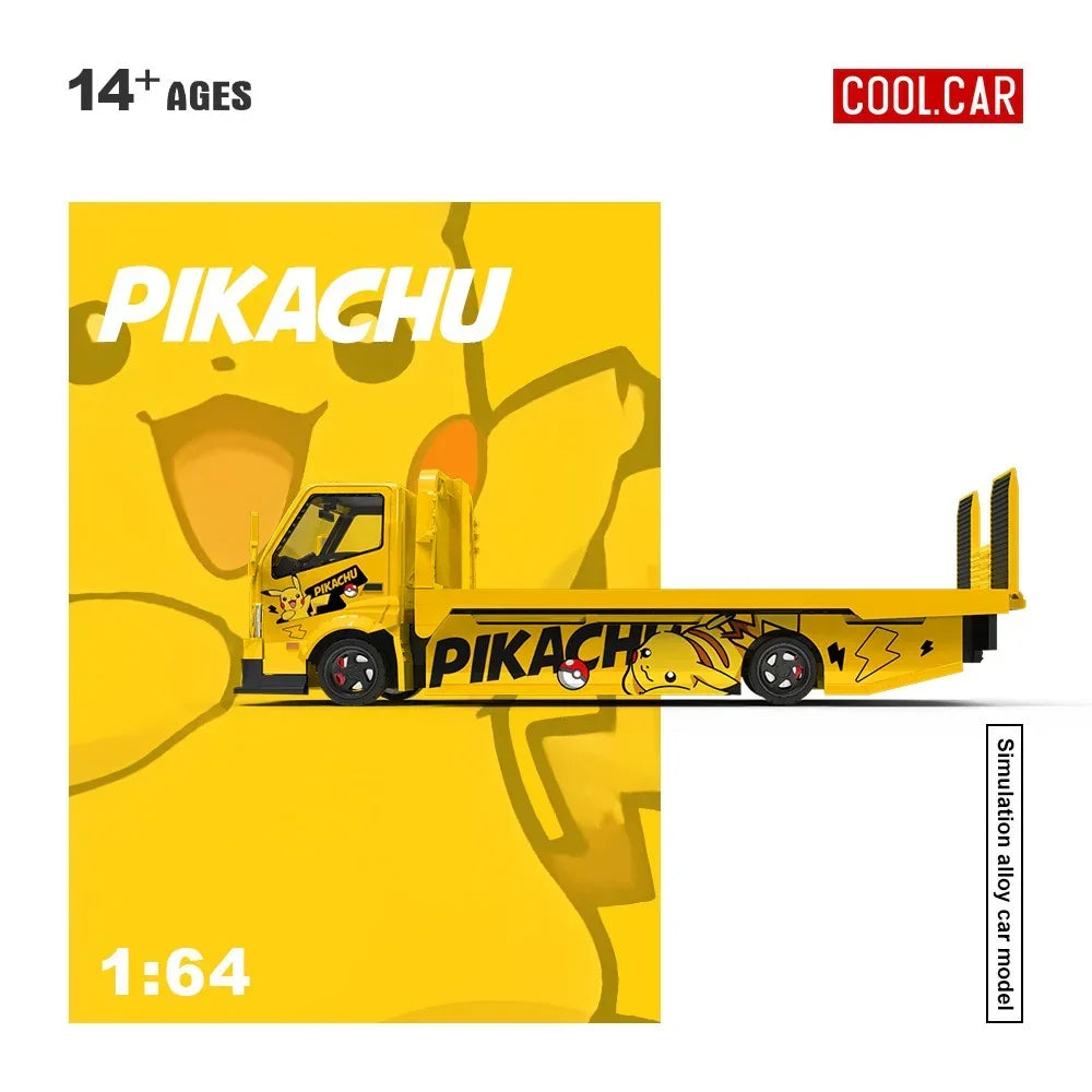 Premium scale diecast model car – *PRE-ORDER* Cool Car H300 Flatbed Transport Trailer (Pikachu Painted), 1:64 Scale Collectible