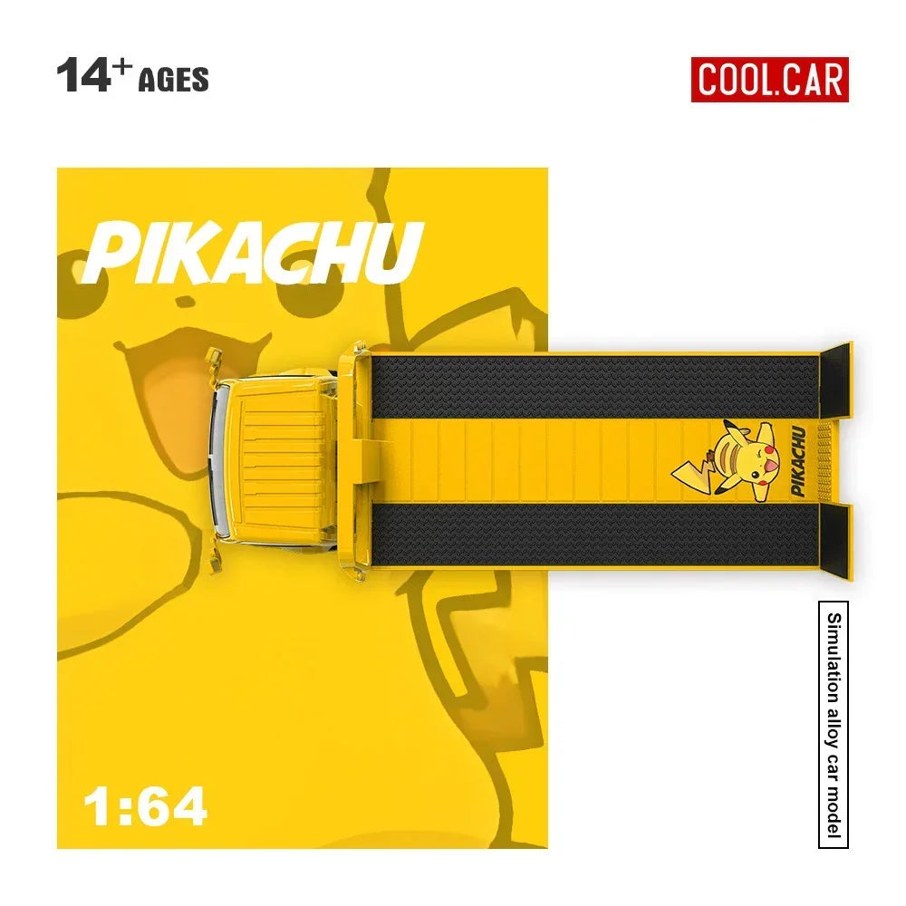 Premium scale diecast model car – *PRE-ORDER* Cool Car H300 Flatbed Transport Trailer (Pikachu Painted), 1:64 Scale Collectible