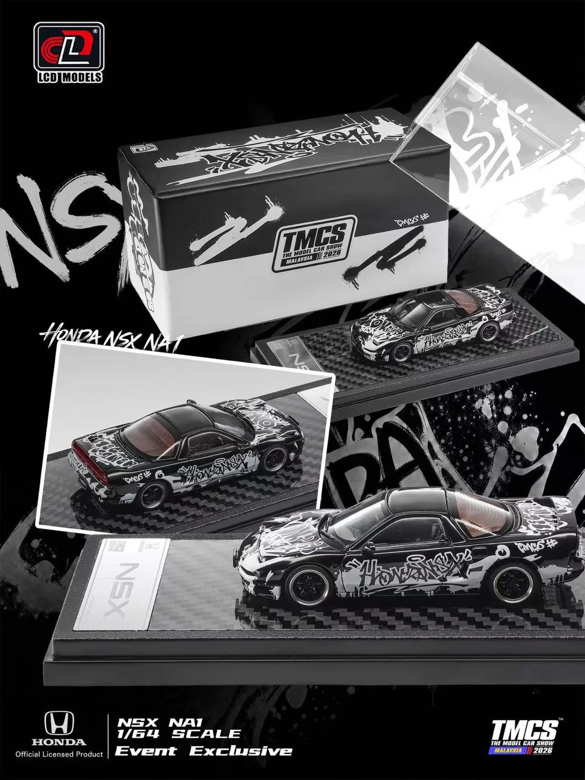 Premium scale diecast model car – *TMCS 2026* NSX NA1 TMCS2026 Event Exclusive Blind Box, 1:64 Scale (White or Black) Collectible