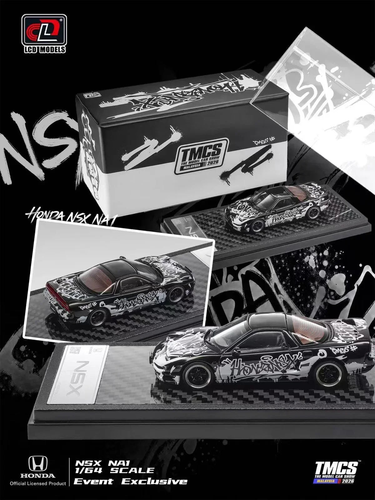 Premium scale diecast model car – *TMCS 2026* NSX NA1 TMCS2026 Event Exclusive Blind Box, 1:64 Scale (White or Black) Collectible