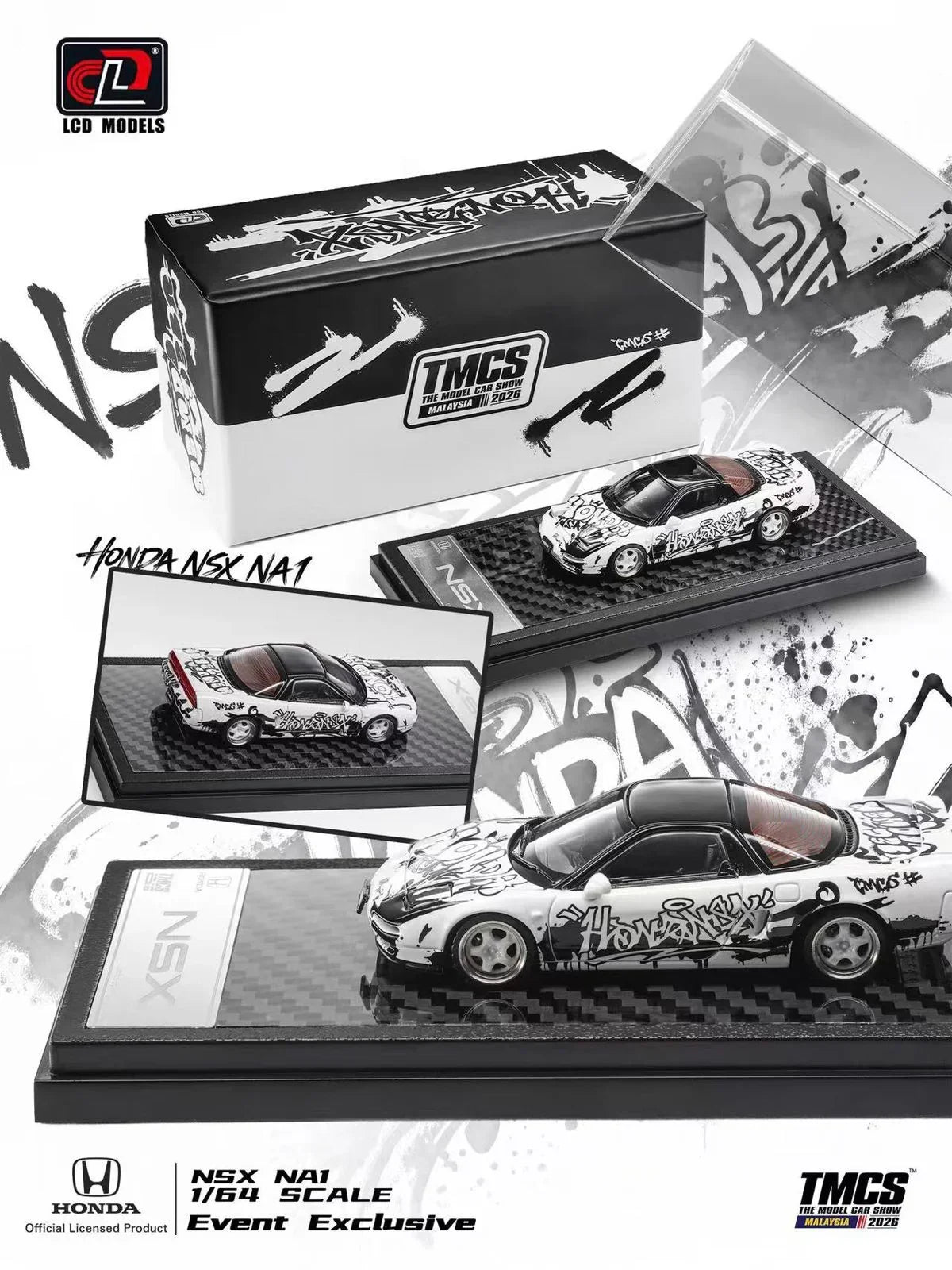 Premium scale diecast model car – *TMCS 2026* NSX NA1 TMCS2026 Event Exclusive Blind Box, 1:64 Scale (White or Black) Collectible