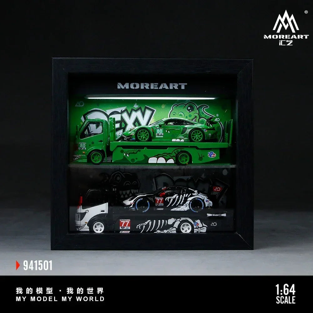 Premium scale diecast model car – *PRE-ORDER* Integrated Photo Frame with Green Dragon Coating, 1:64 Scale (Green) Collectible