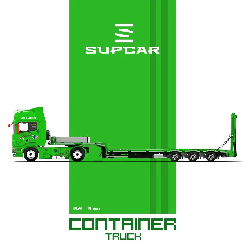 Premium scale diecast model car – *PRE-ORDER* Scania Flatbed Transport Vehicle - Green Tyrannosaurus, 1:64 Scale Collectible