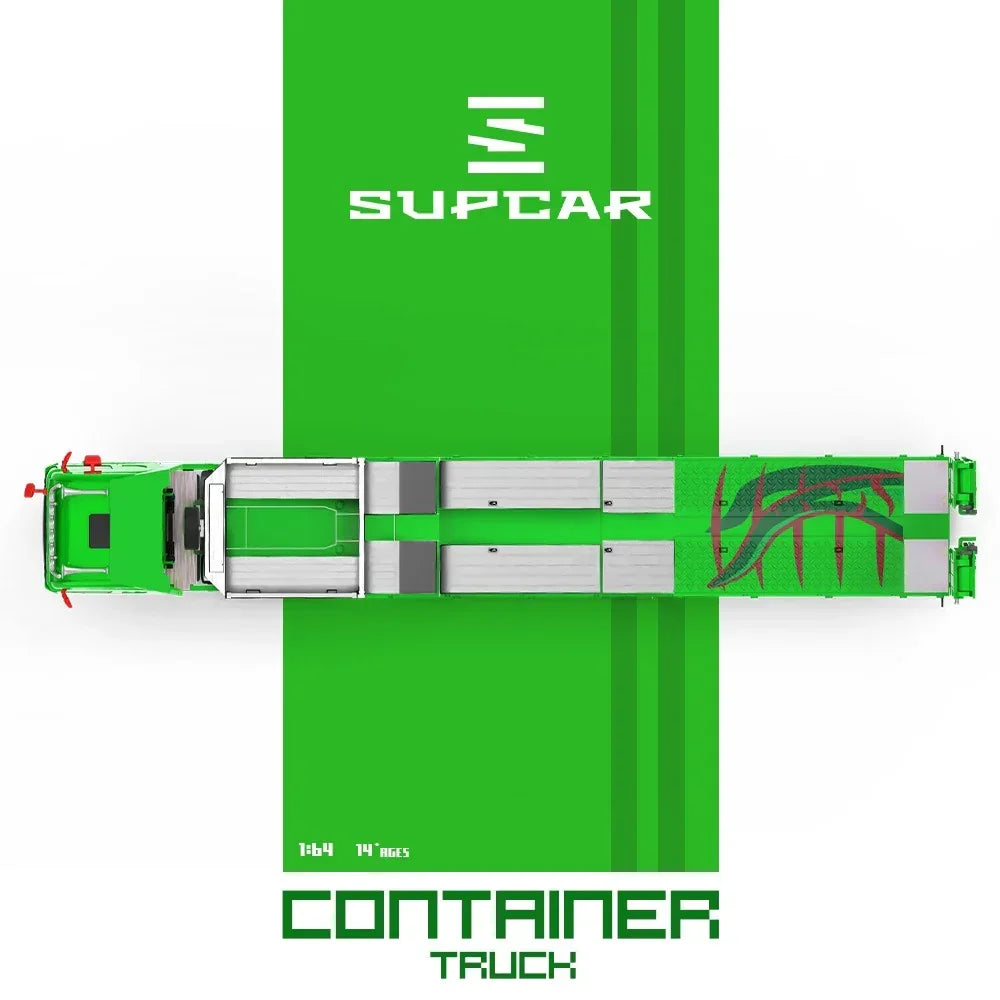 Premium scale diecast model car – *PRE-ORDER* Scania Flatbed Transport Vehicle - Green Tyrannosaurus, 1:64 Scale Collectible