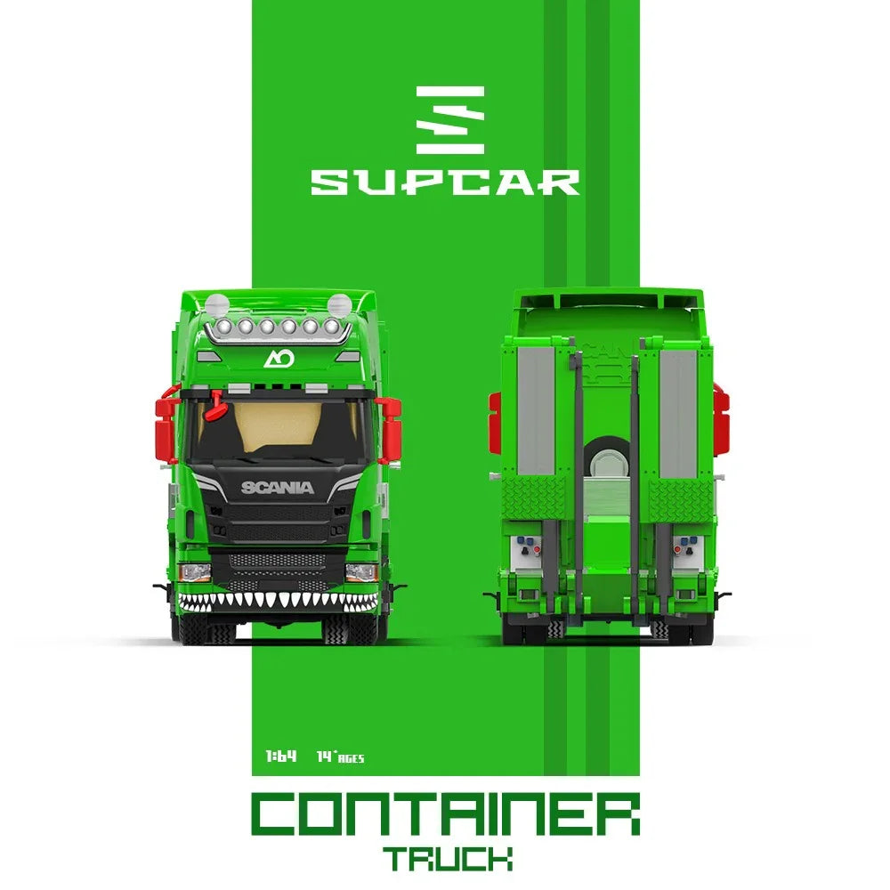 Premium scale diecast model car – *PRE-ORDER* Scania Flatbed Transport Vehicle - Green Tyrannosaurus, 1:64 Scale Collectible