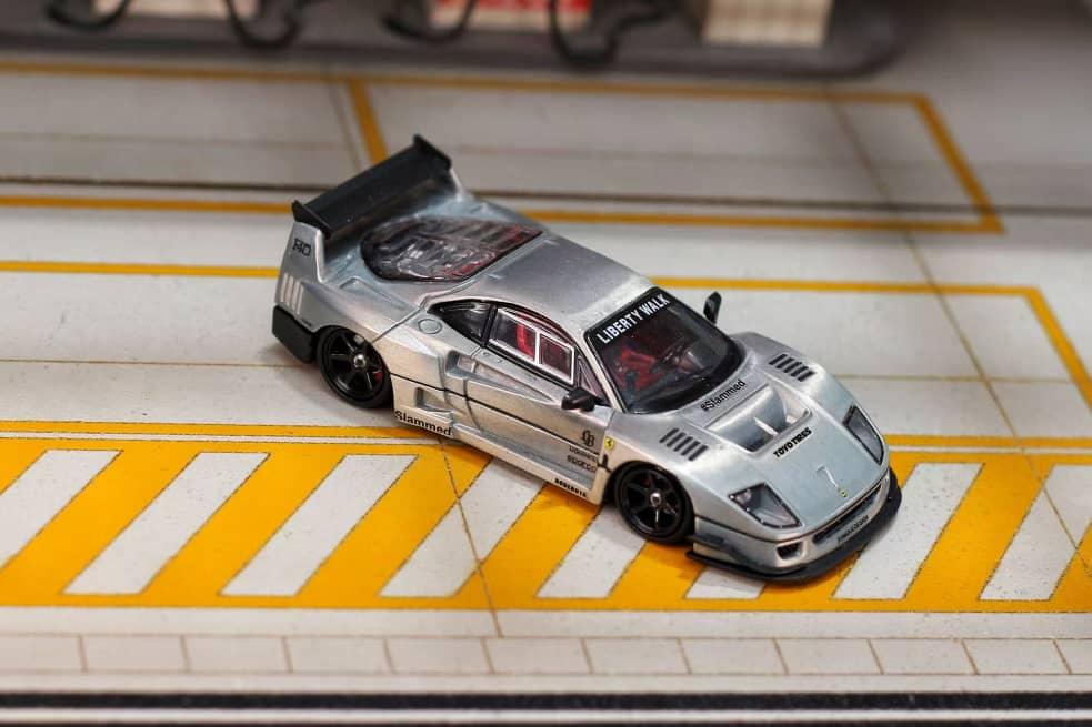 Premium scale diecast model car – *PRE-ORDER* Ghost Player × Street Weapon 1:64 Scale Liberty Walk Widebody F40, Raw Color Collectible