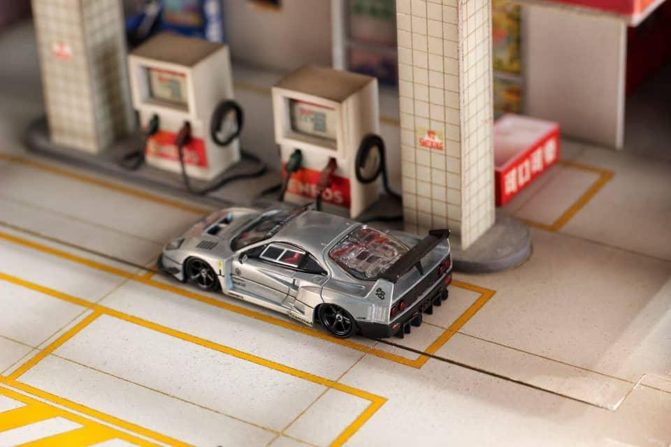 Premium scale diecast model car – *PRE-ORDER* Ghost Player × Street Weapon 1:64 Scale Liberty Walk Widebody F40, Raw Color Collectible