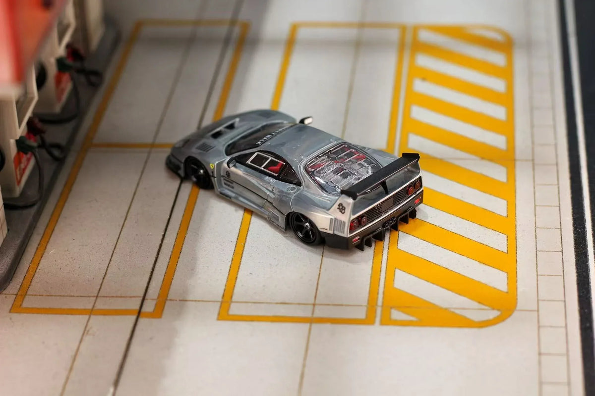 Premium scale diecast model car – *PRE-ORDER* Ghost Player × Street Weapon 1:64 Scale Liberty Walk Widebody F40, Raw Color Collectible