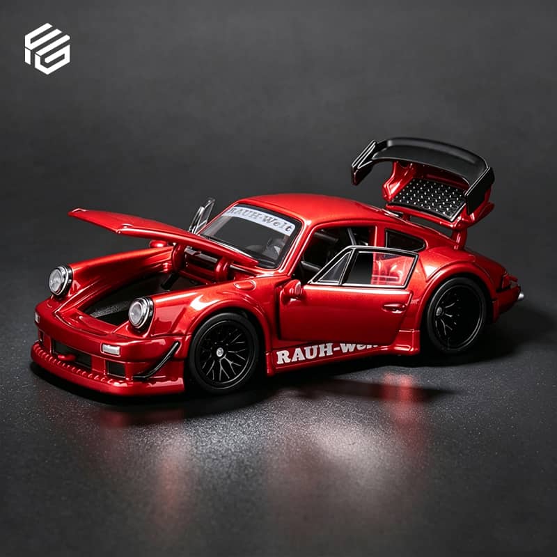 *PRE-ORDER* RWB 930 GT Wing Version, Transparent, 1:64 Scale (Red)