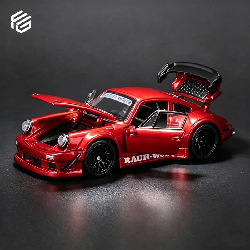 Premium scale diecast model car – *PRE-ORDER* RWB 930 GT Wing Version, Transparent, 1:64 Scale (Red) Collectible