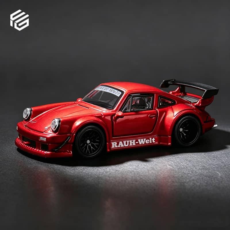 Premium scale diecast model car – *PRE-ORDER* RWB 930 GT Wing Version, Transparent, 1:64 Scale (Red) Collectible